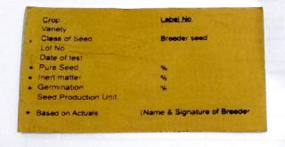 Picture of Breeder Seed Tag